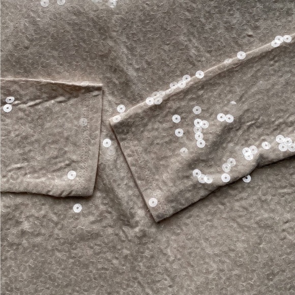 Express Sequin Mock Neck Long Sleeve Top - Picture 4 of 4